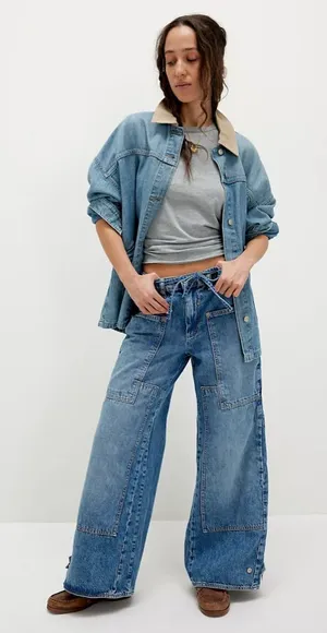 Free people CRVY Outlaw Wide-Leg Jeans thumbnail 1