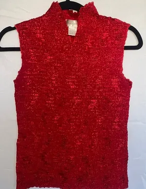 Casual Corner Stretch to fit Vintage V neck Red‎ Top Size : Small thumbnail 1