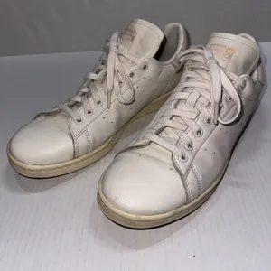 Adidas Stan Smith Shoes Womens Size 10.5 White Pink Leather Tennis‎ Sneakers thumbnail 6