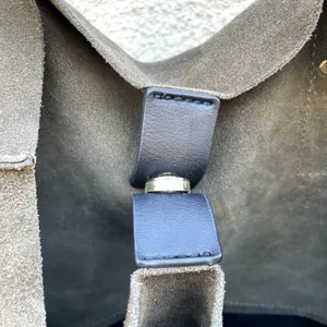 Zara Basic Collection Olive Brown Suede & Black Leather Tote Bag thumbnail 7
