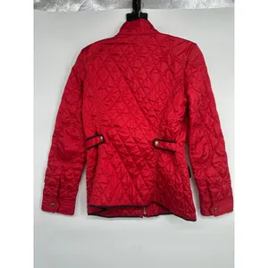 Banana Republic Red Quilted Jacket Womens S Preppy‎ Equestrian Old Money thumbnail 5