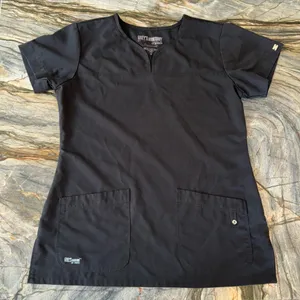 Grey's Anatomy Scrub Top Signature Black Medium thumbnail 1
