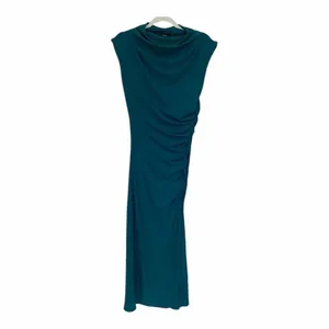 ✨VICI Elisabeth Mock Neck Side Slit Ruched Midi Teal Sz Medium Dress✨ thumbnail 7