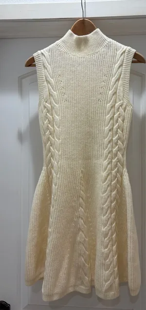 NWT Stitch and feather cable knit mini dress thumbnail 1