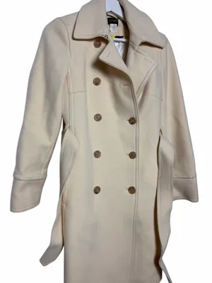 JCrew Cream Belted Peacoat thumbnail 2