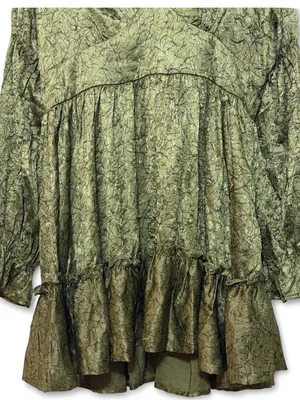 NWT Disturbia Women’s Arda Virago Crinkle Green Olive V-Neck Mini Dress Size 10 thumbnail 9