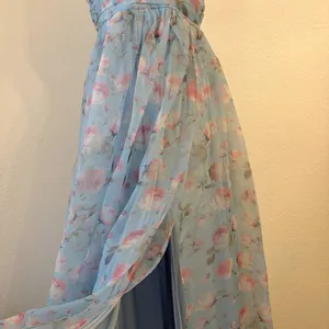 Lulus Garden Romance Organza Maxi Dress M Light Blue Floral Print Formal Wedding thumbnail 11