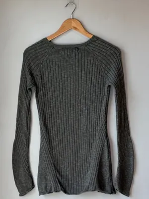 Free People Beach Ribbed Long Sleeve Shirt Sweater thumbnail 2