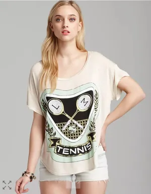 Lauren Moshi tennis Audrey tshirt butter yellow‎ size small thumbnail 1
