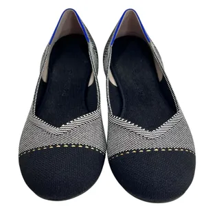 Rothy’s The Square Flats | Tuxedo Black & Ivory thumbnail 3