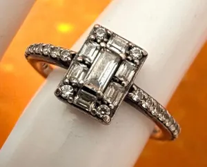 Pandora Sparkling Square Halo CZ Sterling Silver Ring thumbnail 1