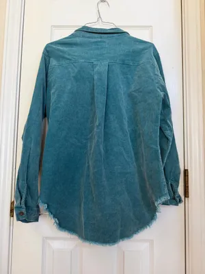 Umgee Teal Corduroy Button-Down Shirt/Shacket  thumbnail 7