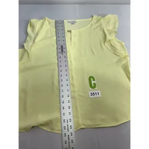 Womans Counterparts Short Sleeve Ruffled Yellow XL Blouse thumbnail 7
