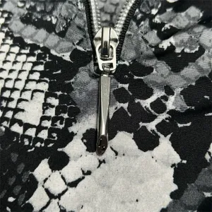 Jamie Sadock Golf Top Womens S Snake Print Sleeveless 1/4 Zip Stretch‎ Black thumbnail 6