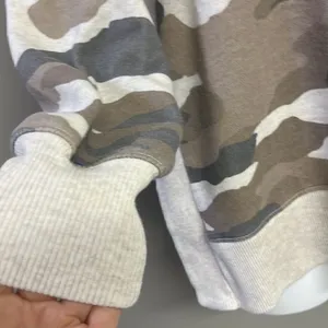Aerie Tan Camo Crew Neck Mixed Textured Sweatshirt w/ Large Slide Slits- XS thumbnail 7
