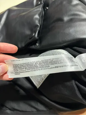 Zara Black Puffer Vest Jacket faux leather small thumbnail 6