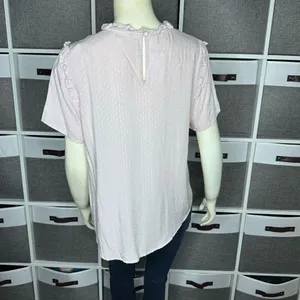 Bohme Ruffle Short Sleeve Top in Rose Size Small thumbnail 2