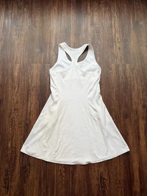 Athleta Levitate Dress Womens Small White Racerback Tennis Golf Zip Pockets thumbnail 2