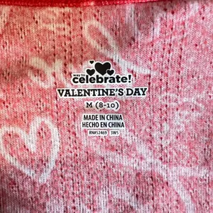 1250 | Heart Print Lettuce Trim Pajama Set Loungewear Red‎ Women XL 16-18 thumbnail 13