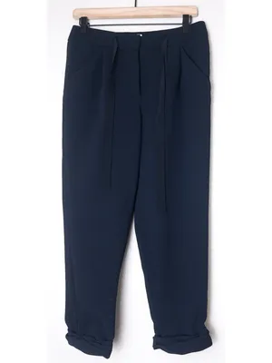 Aritzia Wilfred Allant Tie Front Drawstring Crop Pant Trouser 4 Black Relaxed thumbnail 4