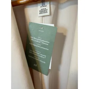 HM Women Cream Single Breasted Longline‎ Blazer Jacket Size M New With Tags thumbnail 5