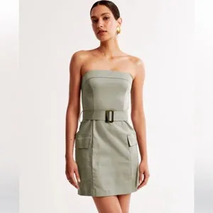 NWT Abercrombie Purple Utility Cargo Dress Medium thumbnail 2