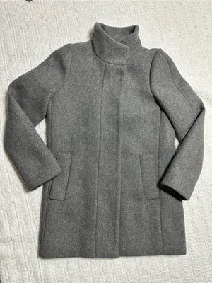 J. Crew Gray Stand Collar Wool-Blend Pea Coat thumbnail 4