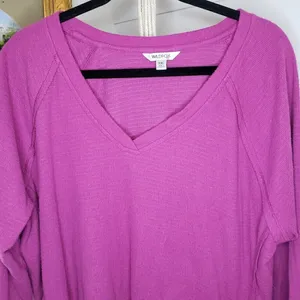 Wildfox Elderberry Haley Brushed V-Neck Pullover XXL thumbnail 3