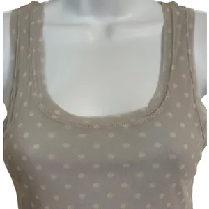 SWEET PEA by Stacy‎ Frati Gray Polka Dot Mesh Peplum Tank Top XS thumbnail 3