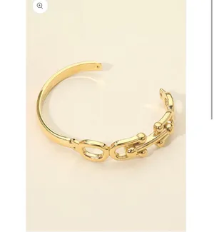 Stainless Steel Bold Link Hinged Bangle Bracelet thumbnail 2