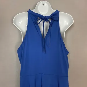 Halter Tank Sundress Blue Women Plus Size‎ XXL Stretch Cotton Sleeveless OUGES thumbnail 8