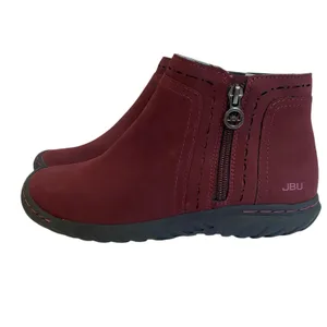 Jbu Memory Foam Do Juno Women Sz 7‎ M Burgundy Ankle Length Zip Up Chelsea Boots thumbnail 6