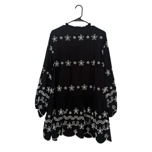 H&M Studio Cotton Eyelet Embroidery Mini Dress Size L thumbnail 4