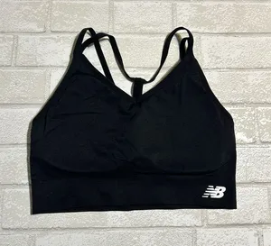 New Balance Black Strappy Racerback Activewear Sports Bra Size XL thumbnail 1