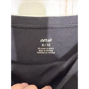 Aerie Women Black Beachwalk Ribbed Ruched Side Slit Midi Skirt XL NWT thumbnail 8