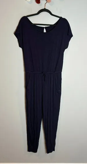 🔆 Amazon navy blue short sleeve jumpsuit thumbnail 1