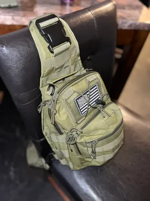 Sling Tote Hunter Green Hiking bAg/ Fishing thumbnail 2
