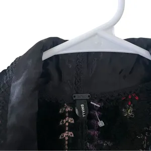 Anthropologie Bl^nk Embroidered Black Blazer Jacket thumbnail 3