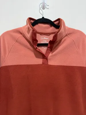L.L. Bean Fleece Pullover Women Quarter Zip Colorblock Outdoor Size Small thumbnail 3