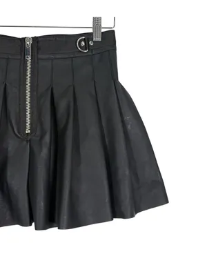 Current Mood Dolls Kill Faux Leather PLeated Mini Skirt in Black Size Small thumbnail 6