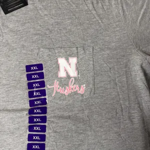 NEW Captivating Nebraska Huskers Womens XXL Gray Pocket T-Shirt NCAA Football thumbnail 3