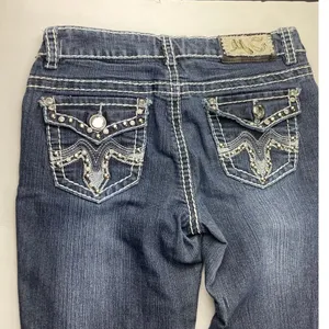 Miss Chic Women's Blue Denim Low-Rise Bootcut Jeans Size 9 thumbnail 6