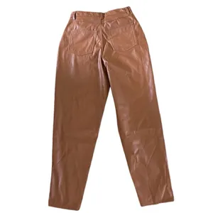 JUICY COUTURE Rodeo Barrel Fit High Waist Faux Leather Pants, Camel Size 27 NWOT thumbnail 4