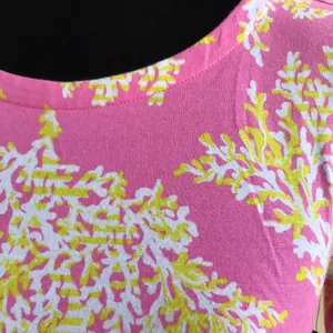 Crown & Ivy Pink‎ Coral Print Dress Lime NEW NWT Size XS Knit Preppy thumbnail 3