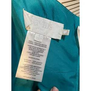 David's Bridal Womens Sz 4 Strapless Dress A-Line Satin Teal Blue Green Cocktail thumbnail 10