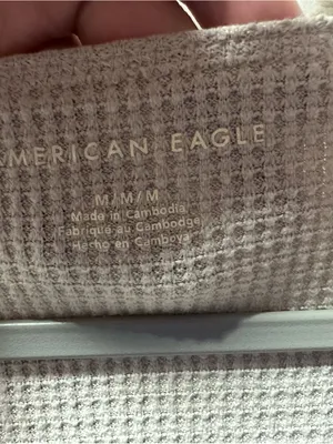 American Eagle Outfitters Beige Waffle Knit Long Sleeve Tee thumbnail 3