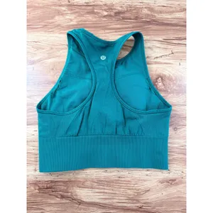 Lululemon Ebb to Train Sports Bra Laguna Green High‎ Neck Size 6 W2BLGS thumbnail 3