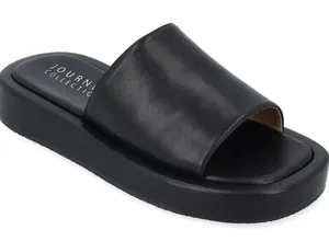 Journee Collection Denrie Platform Chunky Black‎ Sandal Size 9 thumbnail 1