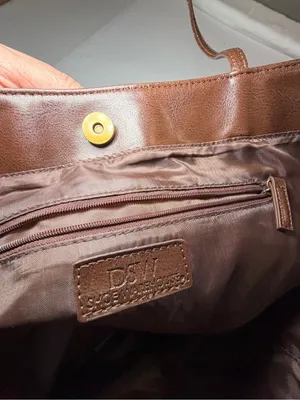 DSW Snake-Pattern Tote in Cream and Brown thumbnail 6