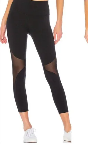 ALO Mesh Side Panels Crop Black Leggings XS S thumbnail 1